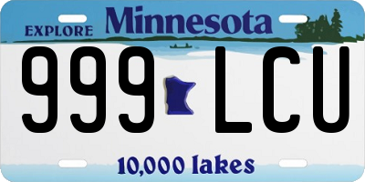 MN license plate 999LCU