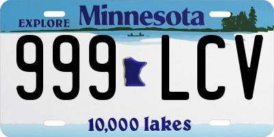 MN license plate 999LCV