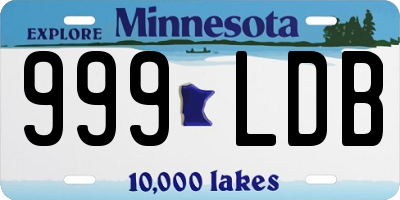 MN license plate 999LDB