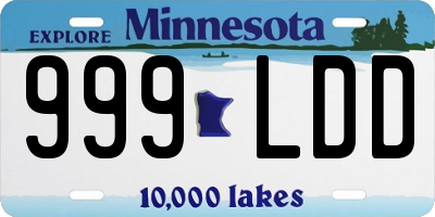 MN license plate 999LDD