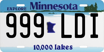 MN license plate 999LDI