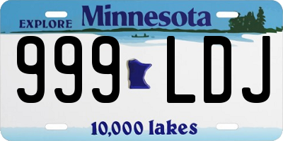 MN license plate 999LDJ