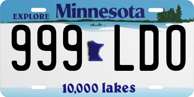 MN license plate 999LDO