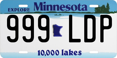 MN license plate 999LDP