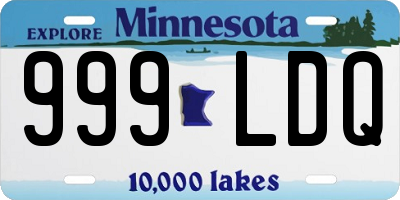 MN license plate 999LDQ
