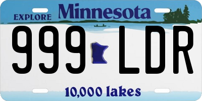 MN license plate 999LDR