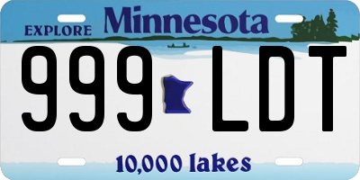MN license plate 999LDT
