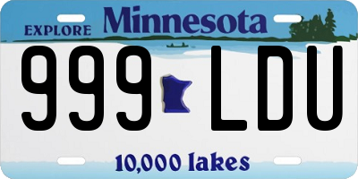 MN license plate 999LDU