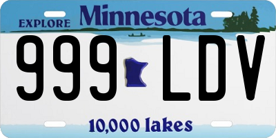MN license plate 999LDV