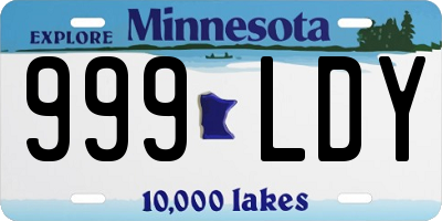 MN license plate 999LDY