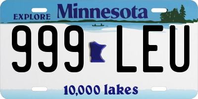 MN license plate 999LEU