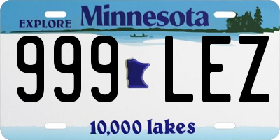 MN license plate 999LEZ