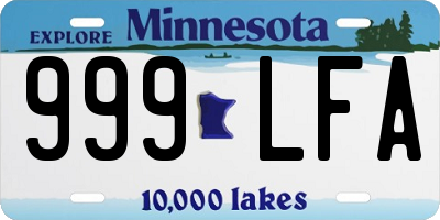 MN license plate 999LFA