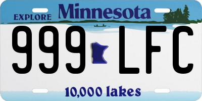 MN license plate 999LFC