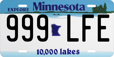 MN license plate 999LFE