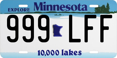 MN license plate 999LFF