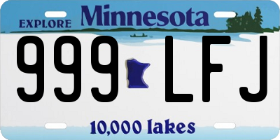 MN license plate 999LFJ