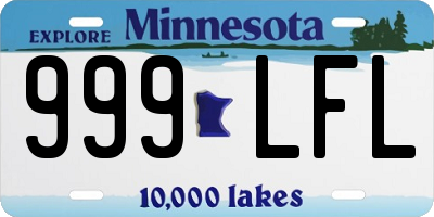MN license plate 999LFL