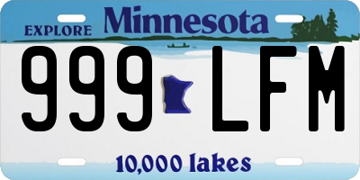 MN license plate 999LFM