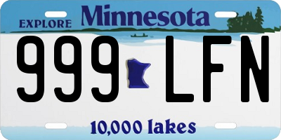 MN license plate 999LFN