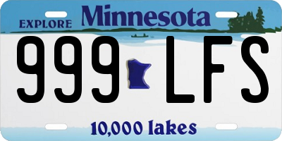 MN license plate 999LFS