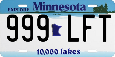 MN license plate 999LFT