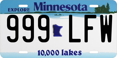 MN license plate 999LFW