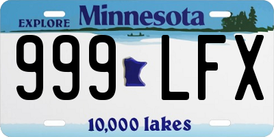 MN license plate 999LFX