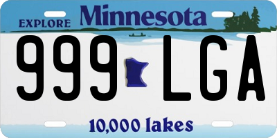 MN license plate 999LGA