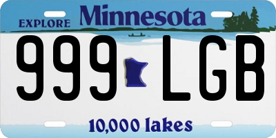 MN license plate 999LGB
