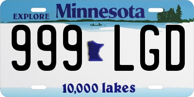 MN license plate 999LGD