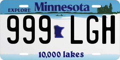 MN license plate 999LGH