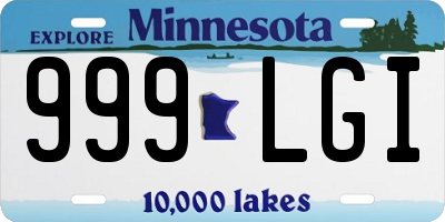 MN license plate 999LGI