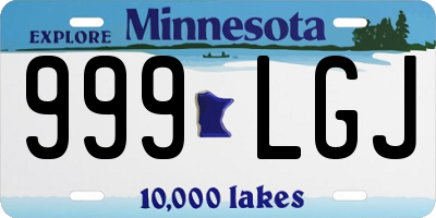 MN license plate 999LGJ
