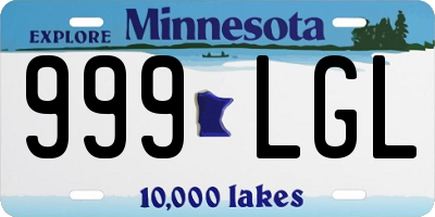 MN license plate 999LGL