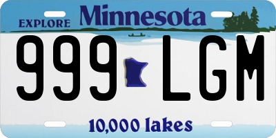 MN license plate 999LGM