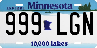 MN license plate 999LGN