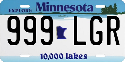 MN license plate 999LGR