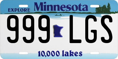 MN license plate 999LGS