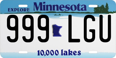 MN license plate 999LGU