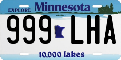 MN license plate 999LHA
