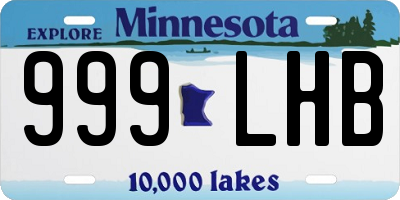 MN license plate 999LHB