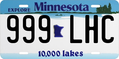 MN license plate 999LHC