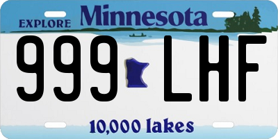 MN license plate 999LHF
