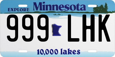 MN license plate 999LHK