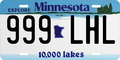 MN license plate 999LHL