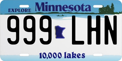 MN license plate 999LHN