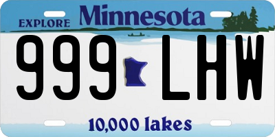 MN license plate 999LHW
