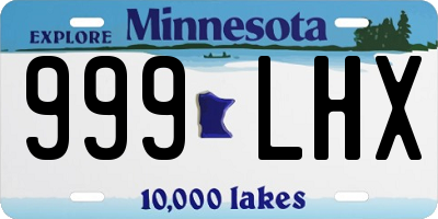 MN license plate 999LHX