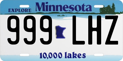 MN license plate 999LHZ